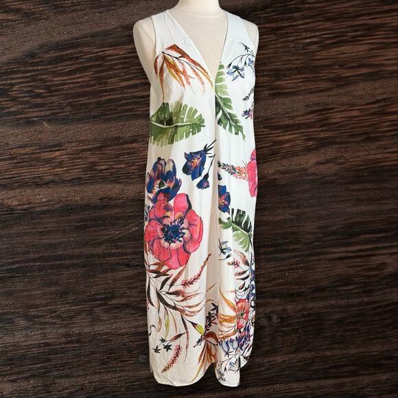 RACHEL Rachel Roy Dresses & Skirts - Rachel Rachel Roy Tropical Print Maxi Dress Sz L Womens Criss Cross Back Sexy